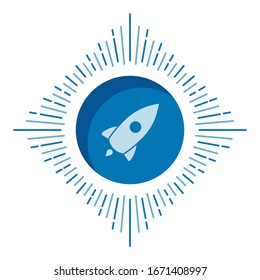 Web Startup icon isolated, spaceship