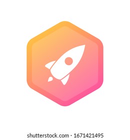 Web Startup icon isolated, spaceship