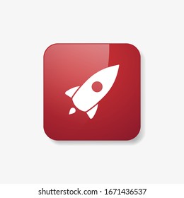 Icono de inicio web aislado, nave espacial