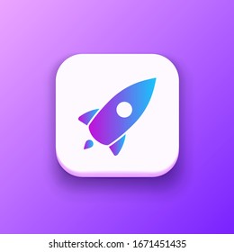 Web Startup icon isolated, spaceship