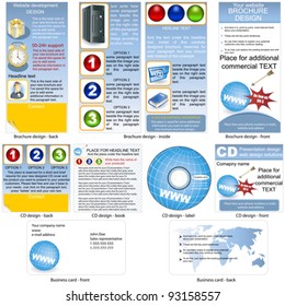 Web stationary - brochure design, CD cover design and business card design in one package and fully editable.