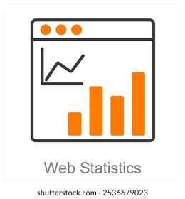 Web Statistics and Diagram icon concept