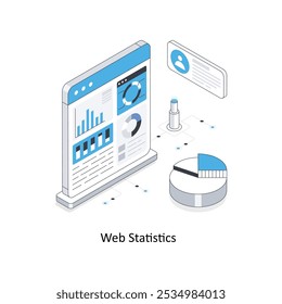 Ilustração de estoque isométrico de Estatísticas da Web. EPS Ilustração do estoque de arquivos