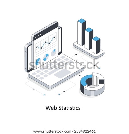 Web Statistics isometric stock illustration. EPS File stock illustration