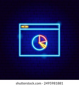 Web Statistics Neon Sign. Vector Illustration of Analytics Data Symbol.