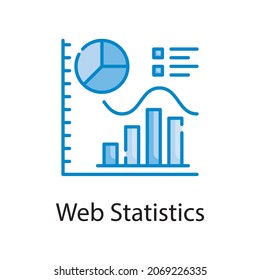 Web statistics vector blue colours Icon Design illustration. Web Analytics Symbol on White background EPS 10 File