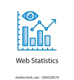 Web statistics vector blue colours Icon Design illustration. Web Analytics Symbol on White background EPS 10 File