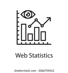 Web statistics vector outline Icon Design illustration. Web Analytics Symbol on White background EPS 10 File