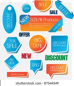 web sticker banner label and tags collection