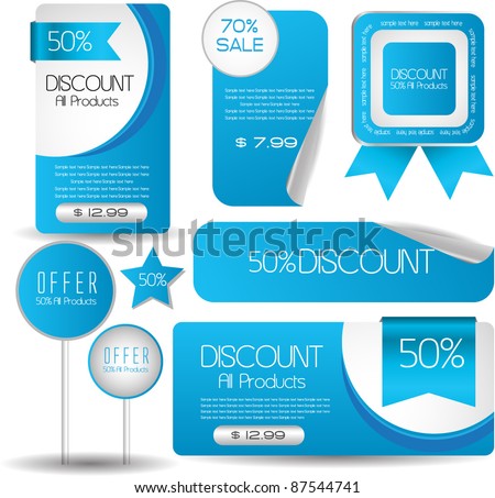 web sticker banner tag and seal collection