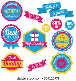 Web stickers, banners and labels.  Discount special offer symbols