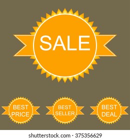 Web stickers, banners and labels. Price tags set. Vector illustration