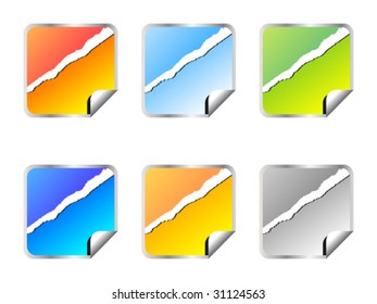 web stickers different colors vector illustration