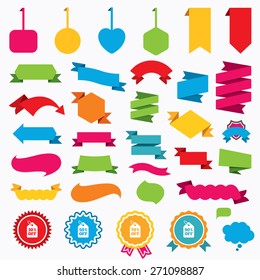 Web stickers, tags and banners. Sale price tag icons. Discount special offer symbols. 30%, 50%, 70% and 90% percent off signs. Speech bubbles and award labels. Vector
