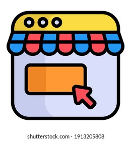 icono de esquema de color de tienda web, icono de compra y venta de descuento.