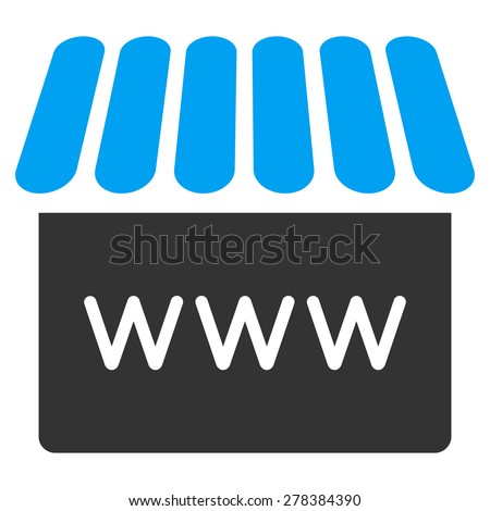 Web store icon from Business Bicolor Set. This isolated flat symbol uses modern corporation light blue and gray colors.