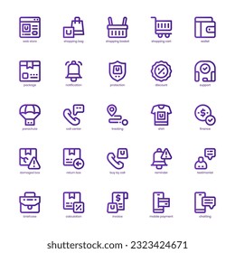 Web Store Icon Pack für Ihr Website-Design, Logo, App und Benutzeroberfläche. Web Store Icon Grundlinie Farbverlauf-Design. Vektorgrafik-Illustration und bearbeitbarer Strich.