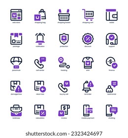 Web Store Icon pack for your website design, logo, app, and user interface. Web Store Icon mixed line and solid design. Vector graphics illustration and editable stroke.