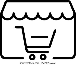 Tienda de iconos de tienda de Web con símbolo de Carrito de compras