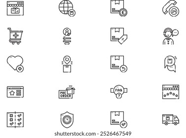 Web store icons collection is a vector illustration with editable stroke.