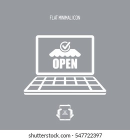 Web store open - Vector flat icon