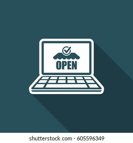 Web store open - Vector flat icon