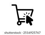 Web store shopping cart icon symbol sign with transparent