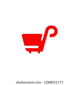Web store shopping cart icon shape button. Internet shop buy logo symbol sign. Vector illustration image. Isolated on white background.
