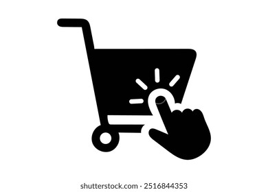 Web store shopping cart icon symbol sign with transparent background PN