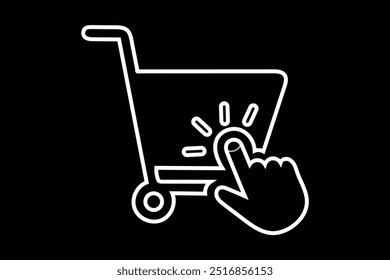 Web store shopping cart icon symbol sign with transparent background PN