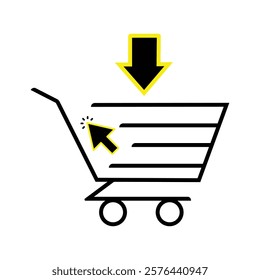 Web store shopping cart icon symbol sign with transparent
