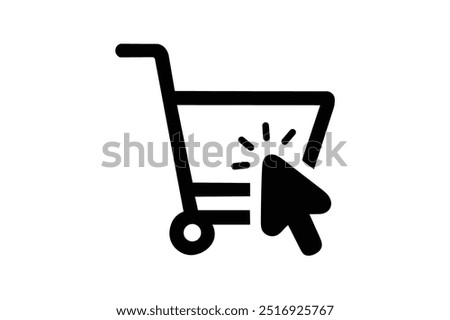 Web store shopping cart icon symbol sign with transparent