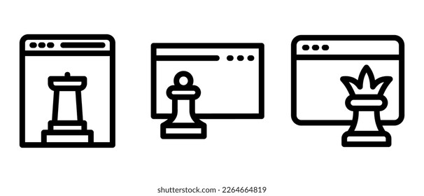 icono de estrategia web o logotipo símbolo de signo aislado ilustración vectorial - iconos vectoriales de estilo negro de alta calidad
