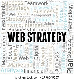 Web Strategy word cloud create with text only.