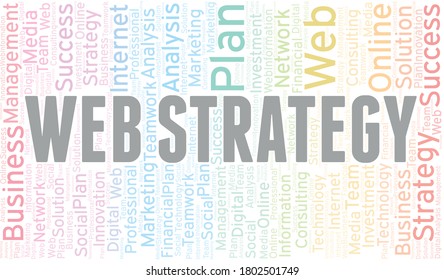 Web Strategy word cloud create with text only.