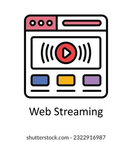 Web Streaming Filled Outline Icon Design illustration. Online Steaming Symbol on White background EPS 10 File