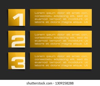 Web stripe for website app business interface infographic. Isolated interface 3 band background infographic. Design clean number banners button/graphic website infographic layout. Vector illustration