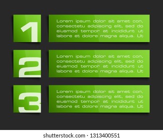 Web stripe for website app business interface infographic. Isolated interface 3 band background infographic. Design clean number banners button/graphic website infographic layout. Vector illustration