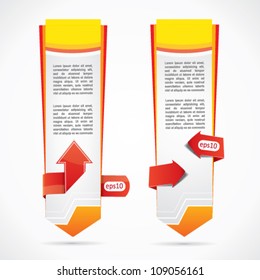 Web style vertical banners with arrows and place for your text