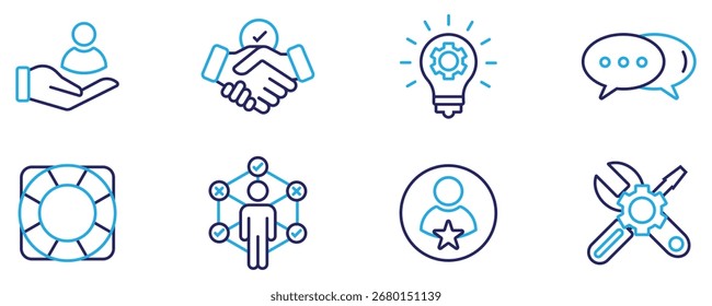 Conceito de Ilustração de Vetor de Ícone de Faixa de Suporte da Web