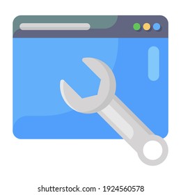 
Web support icon in modern flat style 