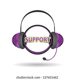 web support icon on white background. vector web assistant button for website. vector headphones tag or label