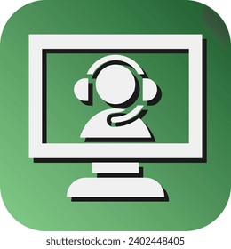 Web Support  Vector Glyph Gradient Background Icon For Personal And Commercial Use.
