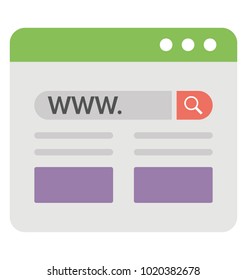 
Web surfing, web address flat icon
