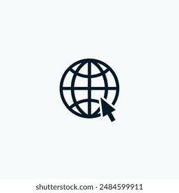 Web symbol icon vector illustration. globe, internet, world icon.