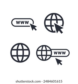 Web symbol icon vector illustration. globe, internet, world icon.