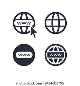 Ilustración vectorial de íconos de Web. globo, internet, ícono mundial.