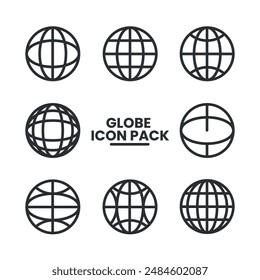 Ilustración vectorial de íconos de Web. globo, internet, ícono mundial.
