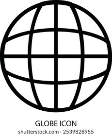 Ilustración vectorial del icono del símbolo del Web, icono del globo