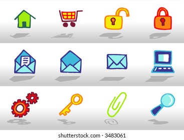 Web symbols icons - others of same series : http://www.shutterstock.com/lightboxes.mhtml?lightbox_id=499021